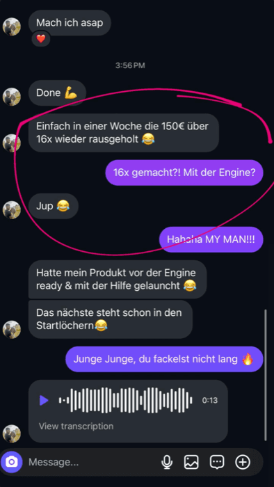 Kundenstimme Chatverlauf