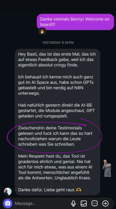 Kundenstimme Chatverlauf